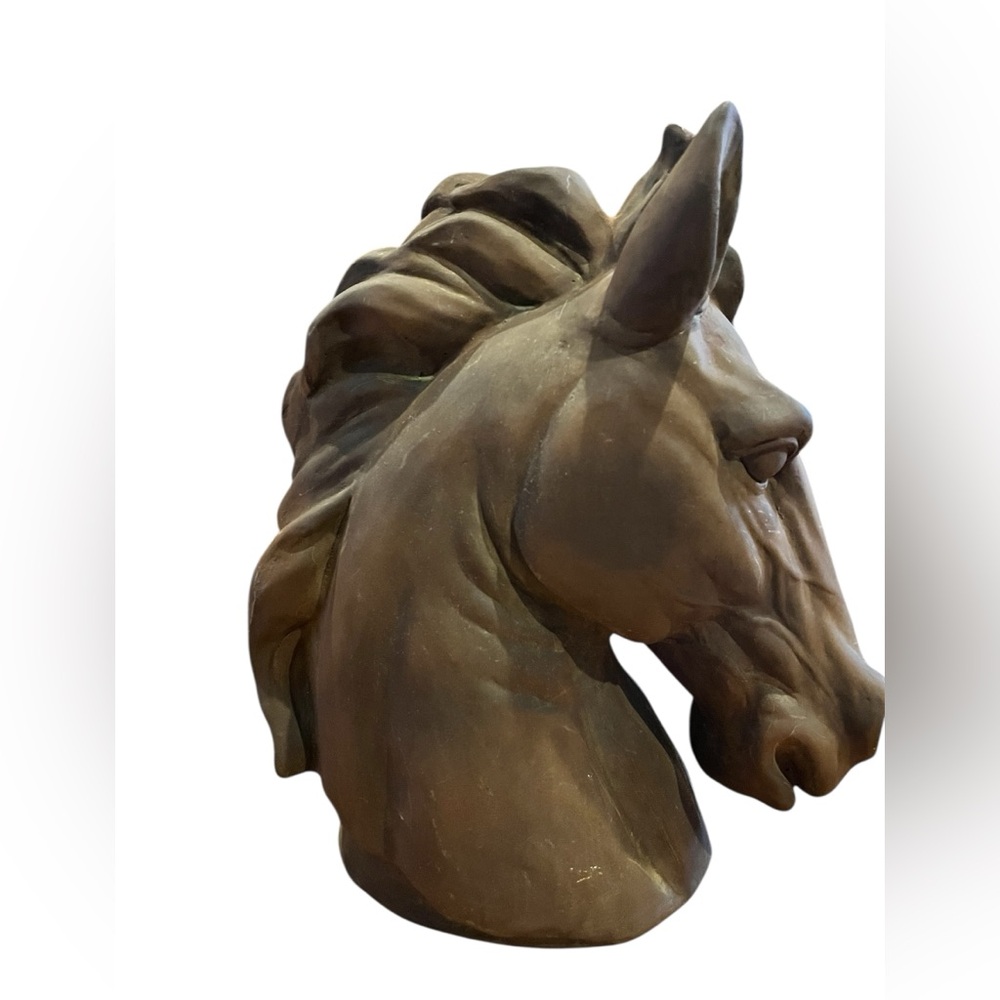 horse head bust mid-century modern sculpture